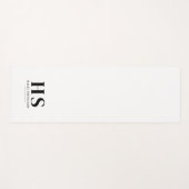 Minimalistisches Monogramm für Schwarz/Weiß Yogamatte (Vorderseite (Horizontal))
