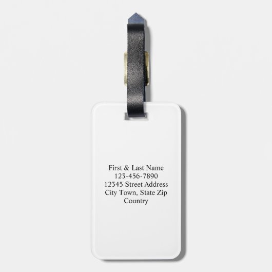 Minimalistisches Monogramm Gepäckanhänger (Rückseite vertikal)