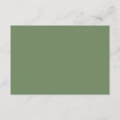 Minimalistisches Monogramm gestrichen, grün gestri RSVP Karte (Rückseite)