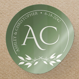 Minimalistisches Monogramm gestricktes verdünntes  Runder Aufkleber