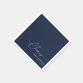 Minimalistisches Monogramm: Glass auf Hochzeit in  Serviette (Ecke)