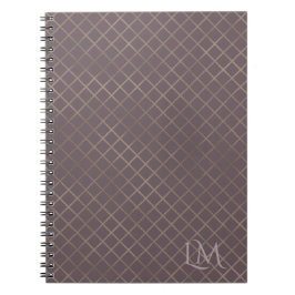 Minimalistisches Monogramm Gold & Berry Taupe  Notizblock