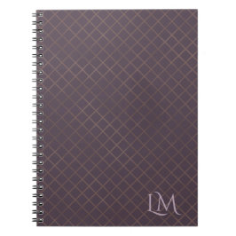 Minimalistisches Monogramm Gold & Berry Taupe  Notizblock