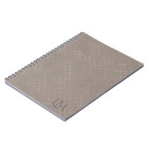 Minimalistisches Monogramm Gold & Hellbraun  Notizblock (Linke Seite)