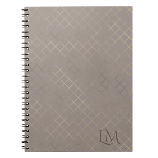 Minimalistisches Monogramm Gold & Hellbraun  Notizblock (Vorderseite)