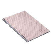 Minimalistisches Monogramm Gold & Hellrosa Taupe Notizblock (Rechte Seite)