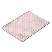 Minimalistisches Monogramm Gold & Hellrosa Taupe Notizblock (Linke Seite)