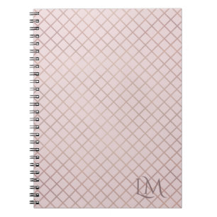 Minimalistisches Monogramm Gold & Hellrosa Taupe  Notizblock