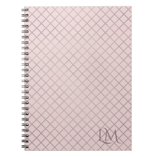 Minimalistisches Monogramm Gold & Hellrosa Taupe Notizblock (Vorderseite)