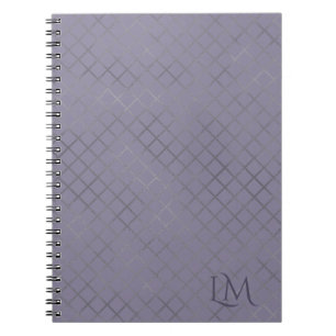Minimalistisches Monogramm Gold & Lavendel Taupe Notizblock