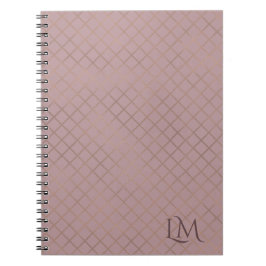 Minimalistisches Monogramm Gold & Pastellrosa Taup Notizblock
