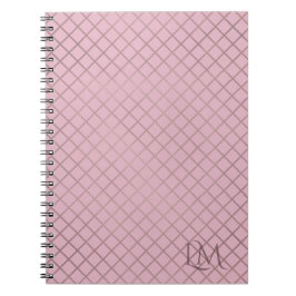 Minimalistisches Monogramm Gold & Pink Taupe Notizblock