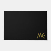 Minimalistisches Monogramm Gold Schwarz Initialen Fußmatte (Vorderseite)