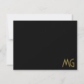 Minimalistisches Monogramm Gold Schwarz Initialen Mitteilungskarte (Vorderseite)