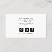 Minimalistisches Monogramm, Grau-Weiße Schrift Visitenkarte (Rückseite)