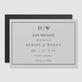 Minimalistisches Monogramm-Hochzeit Save The Date Magneteinladung