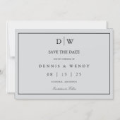 Minimalistisches Monogramm-Hochzeit Save The Date Magneteinladung (Vorderseite)
