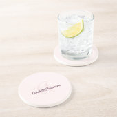 Minimalistisches Monogramm in Rosa Getränkeuntersetzer (Seite)