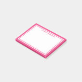 Minimalistisches Monogramm in Rosa Post-it Klebezettel (angewinkelt)