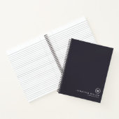 Minimalistisches Monogramm Indigo Blue Notizblock (Innenseite)