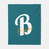 Minimalistisches Monogramm Individueller Name Flee Fleecedecke (Vorderseite)