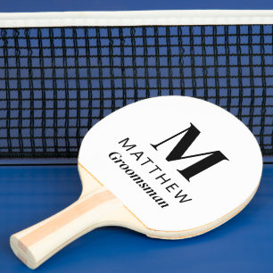 Minimalistisches Monogramm Individuelles Geschenk  Tischtennis Schläger