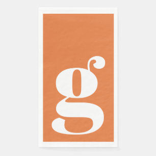 Minimalistisches monogramm Initial fett gebranntes Serviette