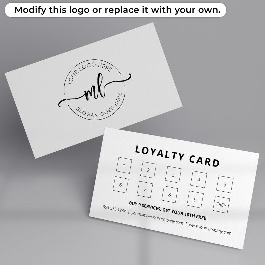 Minimalistisches Monogramm-Initial-Logo Treuekarte