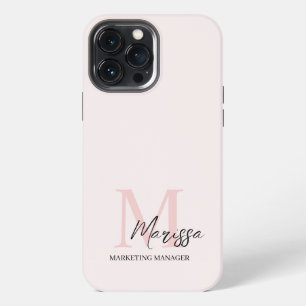 Minimalistisches Monogramm Initial & Name Pastellr iPhone 13 Pro Max Hülle