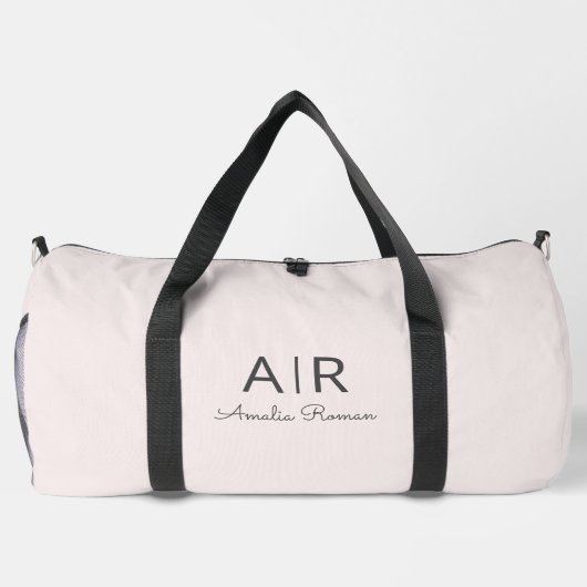 Minimalistisches Monogramm Initial- und Namenspate Duffle Bag (Rückseite)