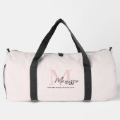 Minimalistisches Monogramm Initial- und Namenspate Duffle Bag (Rückseite)