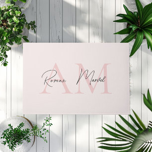 Minimalistisches Monogramm Initial- und Namenspate Fußmatte