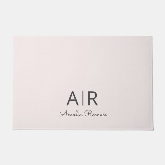 Minimalistisches Monogramm Initial- und Namenspate Fußmatte (Vorderseite)