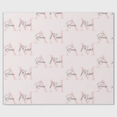 Minimalistisches Monogramm Initial- und Namenspate Geschenkpapier (Flach)