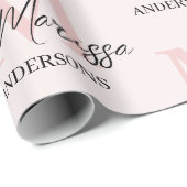 Minimalistisches Monogramm Initial- und Namenspate Geschenkpapier (Rolleneckpunkt)
