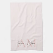 Minimalistisches Monogramm Initial- und Namenspate Geschirrtuch (Vertikal)