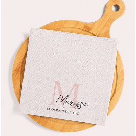 Minimalistisches Monogramm Initial- und Namenspate Geschirrtuch