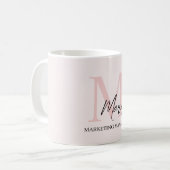 Minimalistisches Monogramm Initial- und Namenspate Kaffeetasse (Vorderseite Links)
