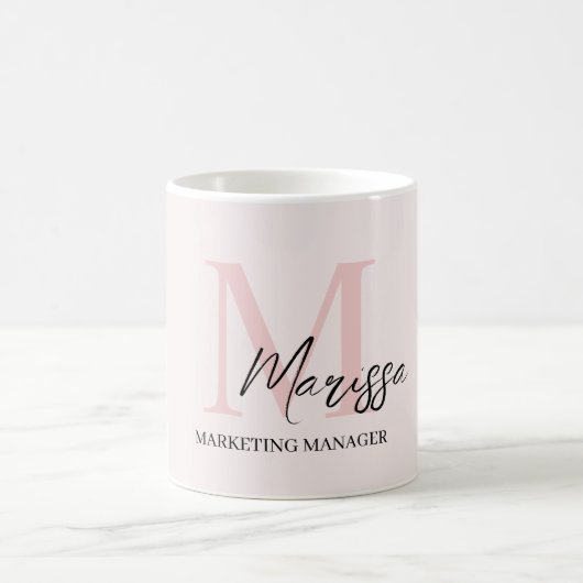 Minimalistisches Monogramm Initial- und Namenspate Kaffeetasse (Mittel)