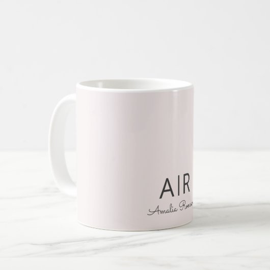 Minimalistisches Monogramm Initial- und Namenspate Kaffeetasse (Vorderseite Links)
