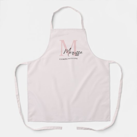 Minimalistisches Monogramm Initial- und Namenspate Schürze (Vorderseite)