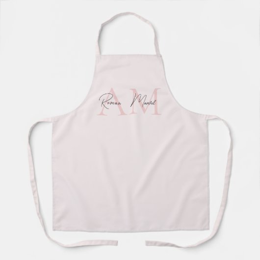 Minimalistisches Monogramm Initial- und Namenspate Schürze (Vorderseite)