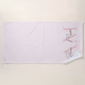 Minimalistisches Monogramm Initial- und Namenspate Strandtuch (Vorderseite)