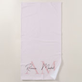 Minimalistisches Monogramm Initial- und Namenspate Strandtuch (Vorderseite)