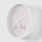 Minimalistisches Monogramm Initial- und Namenspate Uhr (Winkel)