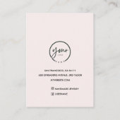 Minimalistisches Monogramm Initial- und Namenspate Visitenkarte (Rückseite)