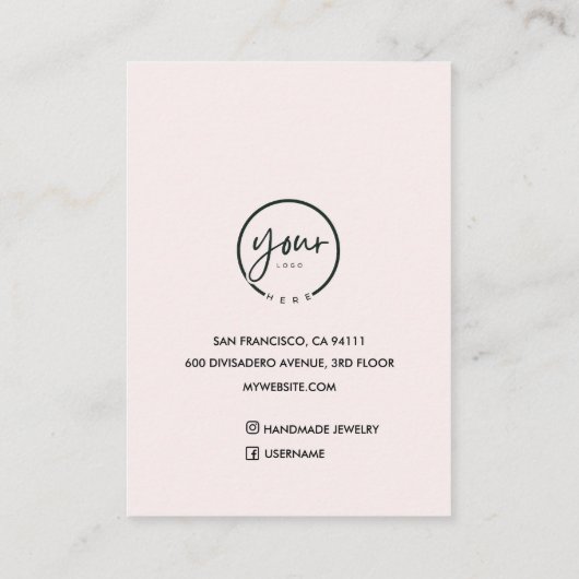 Minimalistisches Monogramm Initial- und Namenspate Visitenkarte (Rückseite)