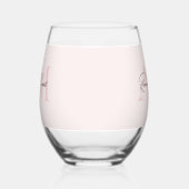 Minimalistisches Monogramm Initial- und Namenspate Weinglas Ohne Stiel (Links)