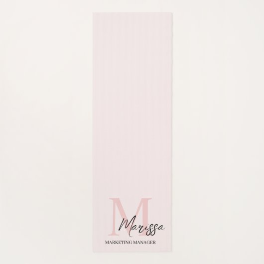 Minimalistisches Monogramm Initial- und Namenspate Yogamatte (Rückseite)