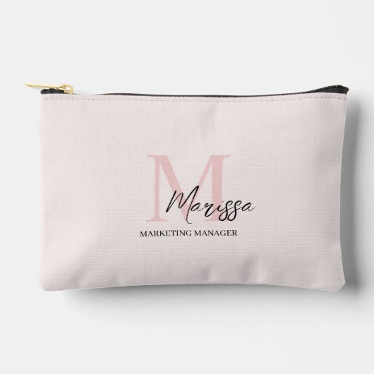 Minimalistisches Monogramm Initial- und Namenspate Zubehörtasche (Vorderseite)